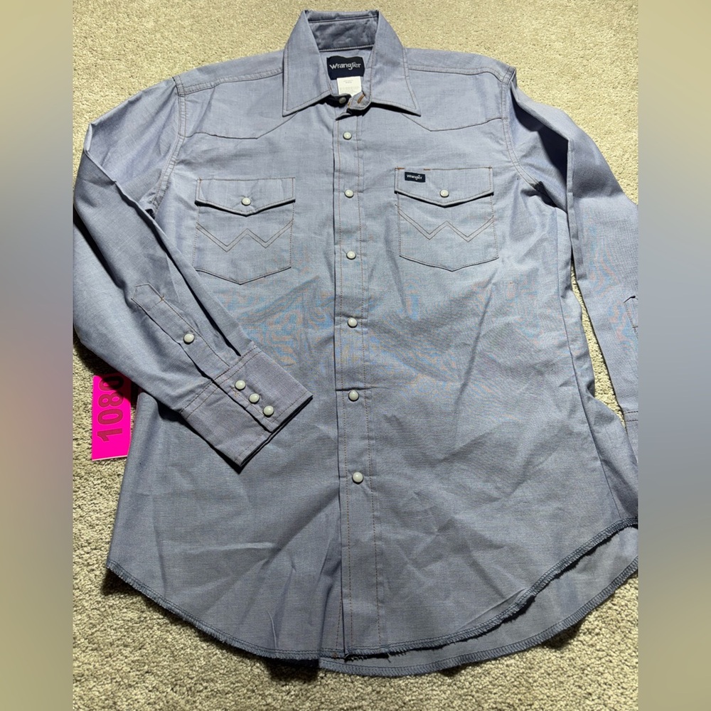 Wrangler Light Blue Casual Button Down Shirt